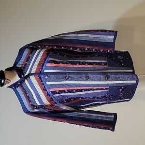 One of a KIND unique quilted coat jacket.  Handmade.  Size L.